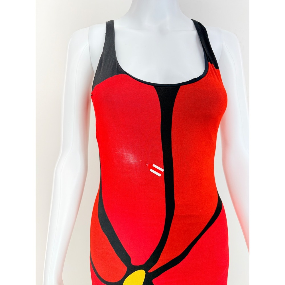 ALA de la CRUZ Camellia Maxi Dress Floral Print Red Black Green Sleeveless small - Picture 4 of 10